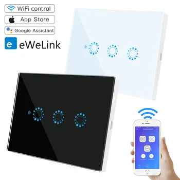 Wifi Touch Šviesos Jungiklio, Smart Phone Remote Control JAV Standarto Sienos Jungiklis, 90V-250V AC Suderinama su Alexa 