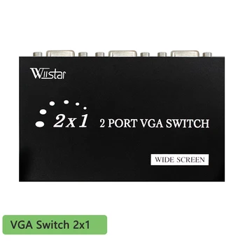 Wiistar VGA Jungiklis 2 Prievado 2 In 1 Out, VGA Vaizdo Perjungimas 2x1 VGA Selektorių Langelį PS4 TV Projektoriaus Ekranas