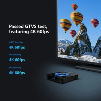 X96Q MAX TV Box Tinklo Grotuvas H616 2.4 G/5.0 G Android 10.0 4G+32G Dual-Band WIFI (JAV Plug)