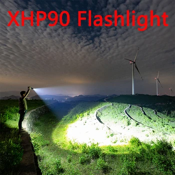 XHP90 Led Žibintuvėlis Galingas Usb Zoomable Xhp70.2 Taktinis Flash Šviesos XHP50.2 Fakelas, Kurį 26650 arba 18650 Baterija Medžioti Kempingas