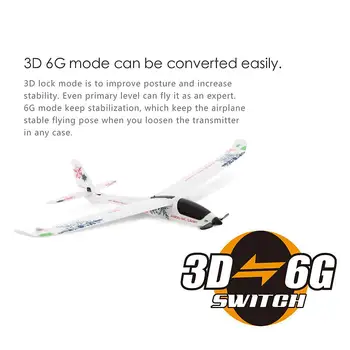XK A800 4CH 780mm 3D6G Sistema RC Sklandytuvas Lėktuvo Nuotolinio Valdymo Surinkimo Sklandytuvai su 2.4 G Siųstuvas Suderinamas Futaba RTF