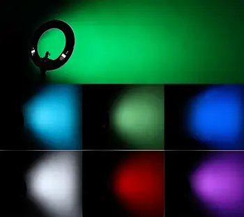 Yidoblo FC-480 RGB LED APP Žiedas Šviesos diodų (LED Vaizdo Grožio Odos Makiažas, nagų Lempa Fotografijos Filmų kino Studija Žiedas lempa, visas komplektas