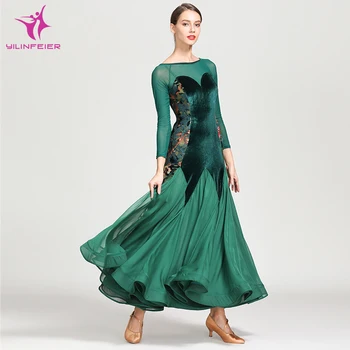 YILINFEIER 1863 Šiuolaikinio Šokio Kostiumas Moterims Moteriški Dancewear Waltzing Tango Šokių Suknelė Sportinių Kostiumų Vakare Šalis Suknelė