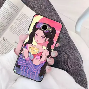 Yinuoda INS Kawaii Japonų Anime iliustracija Mergina, Telefono dėklas, skirtas Samsung A30s 51 71 10 70 20 40 20s 31 10s A7 A8 2018