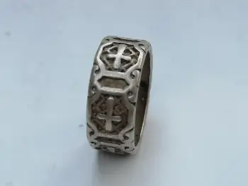 YIZHU CULTUER MENO Kolekcija, Senoji Kinijos Tibeto Sidabro Drožyba Žiedas Apdaila Dovana
