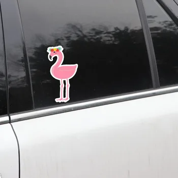 YJZT 8.4*16.6 CM Mielas Flamingas Grafinis Dekoro Automobilių Lipdukas Spalvos Asmeninį Modeliavimo 11A0448