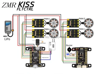 ZMR KISS FC 32bit Skrydžio duomenų valdytojas dėl rasės rinkinys fpv quadcopter frame Lenktynių Drone QAV210 QAV-X R 220 260
