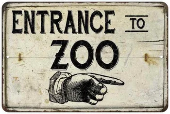 Įėjimas į Zoologijos sodą Derliaus Atrodo Elegantiškos Nelaimę Metalo Ženklas