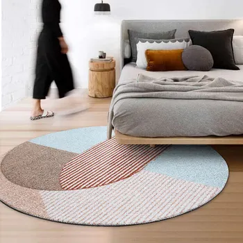 Šiaurės apvalus kilimas kambarį miegamųjų namo storio apvalios grindų kilimėlis sofa-lova, žurnalinis staliukas, kompiuterio, mat šiuolaikinės