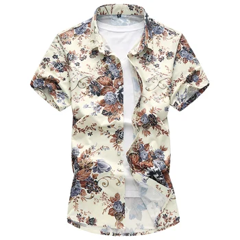 šilko Aukštos kokybės medvilniniai vyriški marškinėliai 2020 metų vasaros mados spausdinti atsitiktinis marškinėliai trumpomis rankovėmis slim verslo vyriški marškiniai, dydis M-7XL