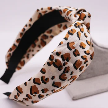 Šilko Satino Spalvinga Leopard Mazgas Hairband Rišti Lankelis Plaukų Aksesuarai
