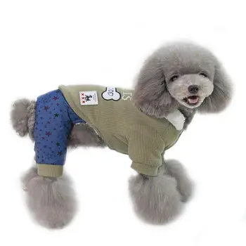 Šiltas Kaulų Modelis Šunų Drabužius Keturių Pėdų Atsitiktinis striukė su Pliušinis Atvartas už Šuniuką Rudens ir Žiemos Paltai šunelis Žiemos Prekes