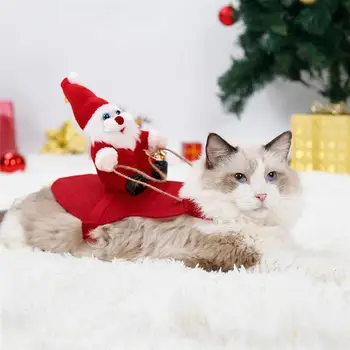 Šunelis Kalėdų Kailis Katė, Šuo Santa Claus Drabužių Mielas Drabužių Naminių Kalėdinių Aksesuarų Žiemos Drabužių Mažiems Šunims