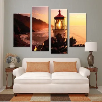Švyturys, šalia kalnų seawaves atspausdinta ant drobės gražių nuotraukų naftos tapyba meno dažymas neįrėminti