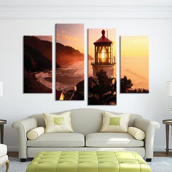 Švyturys, šalia kalnų seawaves atspausdinta ant drobės gražių nuotraukų naftos tapyba meno dažymas neįrėminti