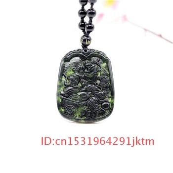 Žalia Obsidianas Reikmenys, Papuošalai Kinijos Dovanos Gamtos Karoliai Pelės Pakabukas Vyrų Amuletas Jade Black Žavesio Ranka Raižyti