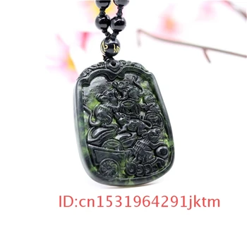 Žalia Obsidianas Reikmenys, Papuošalai Kinijos Dovanos Gamtos Karoliai Pelės Pakabukas Vyrų Amuletas Jade Black Žavesio Ranka Raižyti