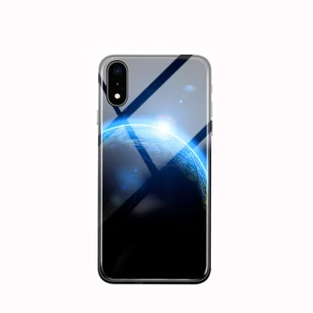 Žemė saulės galaxy Telefono dėklas Skirtas iPhone 12 Mini Pro 11 Max SE XR XS X 8 7 6 Plus Stiklo atsparus smūgiams Skaidrus Universalus Dangtelis