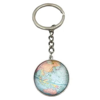 Žemės Pasaulyje Meno Pakabukas Keychains Dovanų Pasaulio kelionių nuotykių Ieškotojas Raktų žiedas Pasaulio Žemėlapyje Pasaulyje Keychain Papuošalai
