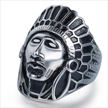 Žiedai, Papuošalai Amerikos Indėnų Vyriausiasis Žiedas Asmenybės vyriškos Nerūdijančio Plieno, Mados Žiedas Papuošalai
