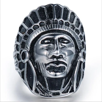 Žiedai, Papuošalai Amerikos Indėnų Vyriausiasis Žiedas Asmenybės vyriškos Nerūdijančio Plieno, Mados Žiedas Papuošalai