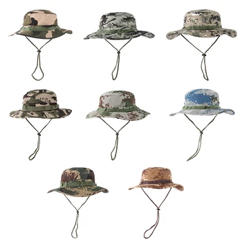 Žvejybos Kepurės 2019 Karinės Reguliuojamas Saulės Skrybėlės Bžūp Vasaros Vyrai Moterys Kamufliažas Kibiro Kepurę Su Virvele Žvejo Kepurė