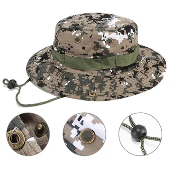 Žvejybos Kepurės 2019 Karinės Reguliuojamas Saulės Skrybėlės Bžūp Vasaros Vyrai Moterys Kamufliažas Kibiro Kepurę Su Virvele Žvejo Kepurė